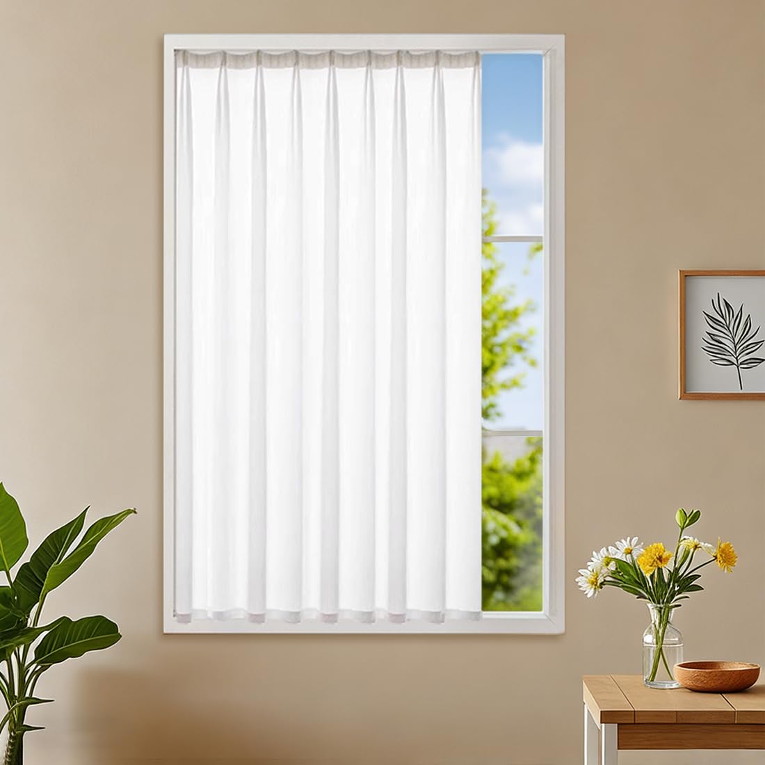 Amazon｜唐土工房 小窓用 レースカーテン 丈90cm 幅80cm 1枚 カーテン
